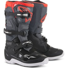 Alpinestars TECH 7S Kros Çocuk Motosiklet Botu Siyah  Gri  Kırmızı