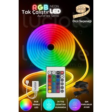 3 Metre Rgb Neon Şerit LED Işık, Esnek Renkli Aydınlatma ve Kumandalı Sistem