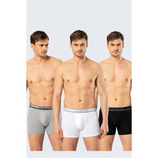 Cacharel 3'lü Erkek Boxer, Uzun Paça Pamuklu Likralı Erkek Boxer