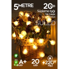 4 Metre Kartopu LED Süs Işığı, 20 Led, Gün Işığı, Iç-Dış Dekorasyon
