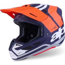 Alpinestars S-M7 Core Off-Road Kaskı Mavi  Beyaz  Oranj