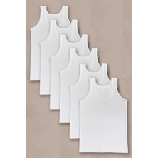 Seher Erkek Çocuk Beyaz Penye Atlet 6 Adet 0036