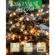 Kar Tanesi LED Işık 5m 28 LED Yılbaşı Süsleme Aydınlatma Sarkıt