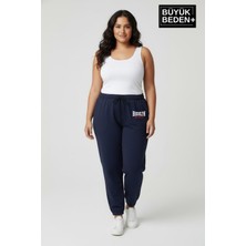 Superlife Kadın Büyük Beden Brooklyn 1970 Baskılı Paça Lastikli Jogger Ince Eşofman Altı SPR26BEAK951-3