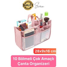 Feyza Design Çok Fonksiyonlu Kulplu Çanta Içi Düzenleyici, Bölmeli, Taşınabilir, Kumaş