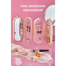 Feyza Design Katlanabilir Seyahat Takı Aksesuar Standı, Pembe, Yüzük, Kolye, Küpe Organizer