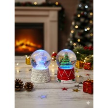 Biton Toptan 2 Adet Mini Kar Küresi 6,5 cm – Melek  & Çam Ağacı Temalı Dekoratif  Yılbaşı Noel Hediyesi