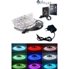 Renkli Rgb Şerit LED 5m, Müzik ve Ses Duyarlı, Animasyonlu, 3 Çipli