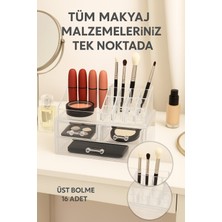 Feyza Design 3 Katlı Şeffaf Akrilik Makyaj ve Takı Organizeri, Kompakt ve Dayanıklı