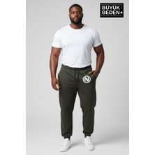 Superlife Erkek Büyük Beden N Logolu Paça Lastikli Rahat Kesim Jogger Ince Eşofman Altı SPR26BEA951-4