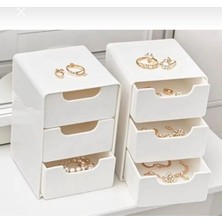 Feyza Design Mini Organizer Set – 3 Çekmeceli Düzenleyici, Takı ve Aksesuar Kutusu