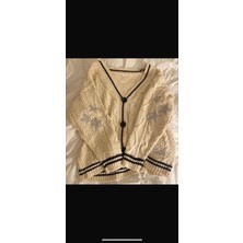 İsra Ayyıldız Moonstar Collection Taylor Swift Bej Örgü Oversize Hırka