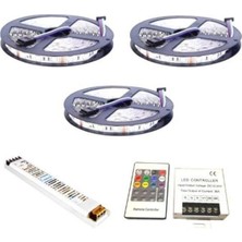Renkli Rgb Şerit LED Set 12V 5050 Üç Çipli 15-30 M Uzunluk Seçenekleri
