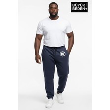 Superlife Erkek Büyük Beden N Logolu Paça Lastikli Rahat Kesim Jogger Ince Eşofman Altı SPR26BEA951-4