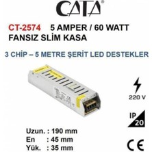 5A 60W Şerit LED Trafosu Adaptörü Metal Gövde, Yüksek Kalite, Güvenilir Kullanım