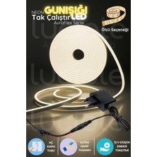 2 Metre Neon LED Şerit Işık, Günışığı Dekor Lambası, Aç-Kapa, 3200K