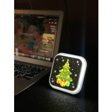 Yılbaşı Temalı LED Masa Lambası, USB ve Uv Baskılı Neon Görünüm