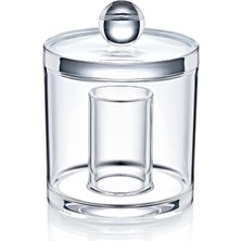 Feyza Design Şeffaf Yuvarlak Pamukluk ve Kulak Çubuğu Saklama Kutusu