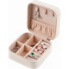 Feyza Design Küçük Taşınabilir Mücevher Kutusu, Pu Deri Organizer, Şık ve Kullanışlı