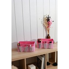 Feyza Design 2'li Pembe Makyaj Organizer Seti, Şık ve Fonksiyonel Düzenleme