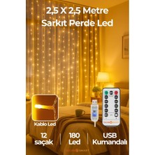 Kumandalı 8 Modlu Perde Led, 2.5x2.5 M, Şık ve Fonksiyonel Tasarım