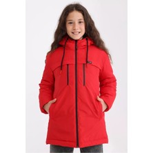 D1fference İçi Astarlı Cepli Kapüşonlu Jel Elyaflı Su ve Rügar Geçirmez Kız Çocuk Kışlık Mont