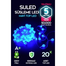 Mavi Dekoratif LED Işıklar, 5 Metre, Yılbaşı ve Masa Dekoru Için Perfect