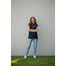 Lyvean Üç Iplik Şardonlu Kolsuz Oversize Penye Sweatshirt