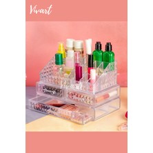 Feyza Design Şık ve Fonksiyonel Çekmece Modüllü Makyaj Organizer Kalemlik
