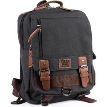 İmaks Küçük Boy 30 cm Kanvas Branda Su Geçirmez Kumaş Günlük Sırt Çantası Siyah U571