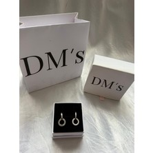 DMs Silver Çift Halka Taşlı Gümüş Küpe