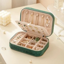 Feyza Design Kadife Yumuşak Doku Fermuarlı Takı ve Mücevher Kutusu