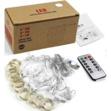 Kumandalı 8 Moda 3X3M LED Perde, USB Tel Işıklı Dekorasyon