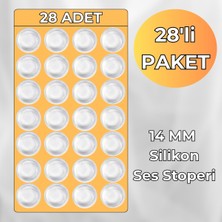 ALMITAL Yapışkanlı Silikon Ses Stoperi, 14 MM 28'li Paket