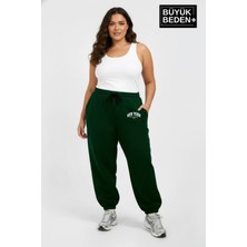 Superlife Kadın Büyük Beden New York Paça Lastikli Rahat Kesim Jogger Ince Eşofman Altı SPR26BEAK951-5