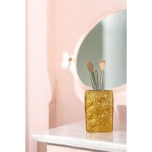 Feyza Design Altın Renkli Makyaj Organizeri ve Fırçalık, Şık ve Pratik Düzenleyici