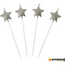 AmbalajSende Metalize Yıldız Mum 3'lü