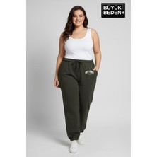 Superlife Kadın Büyük Beden New York Paça Lastikli Rahat Kesim Jogger Ince Eşofman Altı SPR26BEAK951-5