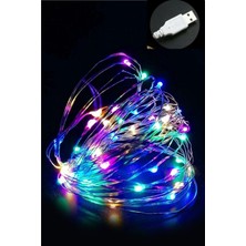 Renkli 5 Metre LED Işık USB Bağlantılı, Dekoratif ve Şık Aydınlatma
