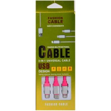 Khayra Pembe Suffie Mtl 3 In 1 USB Kablo