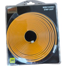 5 Metre Turuncu Neon LED Işık, 12V, Kesilebilir, Canlı ve Enerjik Atmosfer