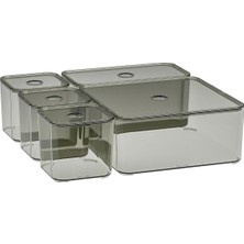 Feyza Design Pratik 5 Parça Çekmece Düzenleyici Seti, Banyo ve Makyaj Organizasyonu