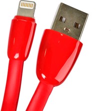 Khayra Kırmızı Yassı Yumuşak Lightning USB Kablo