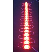 Geniş Yana Açılı 12V 1.5W Kırmızı Güçlü LED Işık Seti (5 Adet)