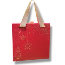 Feyza Design Yılbaşı Temalı Çanta Kutuları, 10 Adet, 9x9 Ölçü, Dekoratif ve Şık