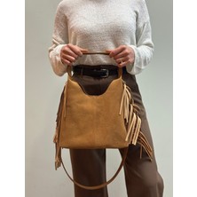 MaVaux Lea %100 Hakiki Nubuk Deri , Detaylı Şık Tasarım Süet El ve Omuz Çantası