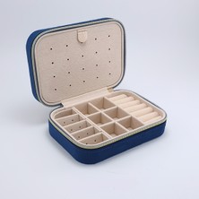 Feyza Design Kadife Yumuşak Doku Fermuarlı Takı Kutusu Çanta, Şık ve Güvenli Saklama