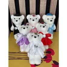 MYK Hediye ve Sanat Atölyesi Elbiseli Strafor Ayıcık 12 cm  6’lı Renkli Paket | Özel Gün & Organizasyon Süsü