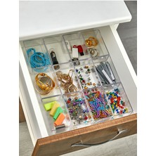 Feyza Design 12'li Kristal Çekmece Içi Düzenleyici Makyaj ve Takı Organizeri