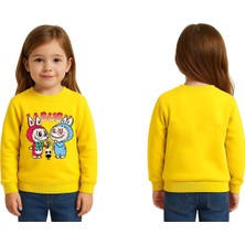 Sedirli Unisex Labubu Baskılı Çocuk Swaetshirt 3 Iplik Şardonlu